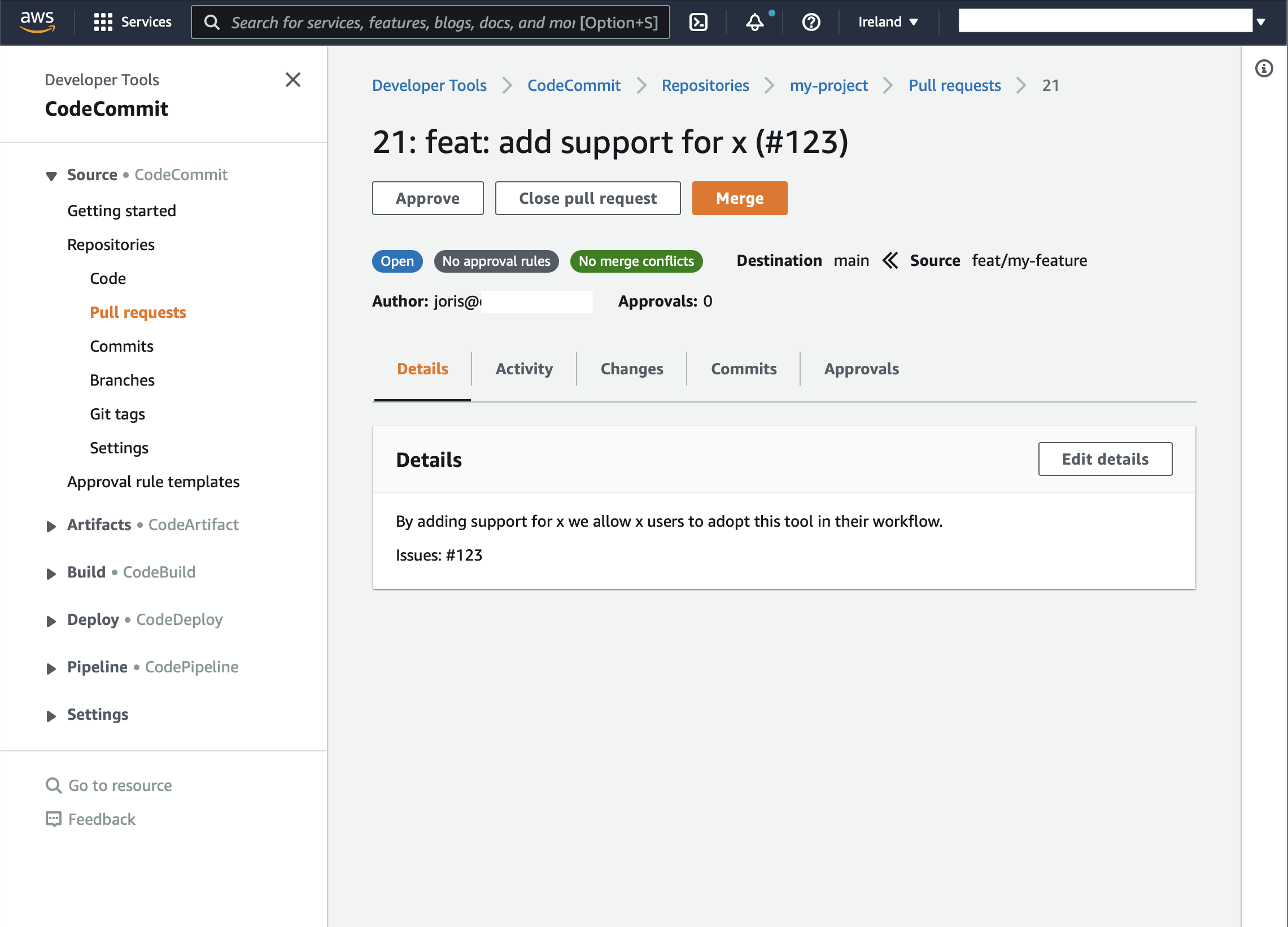 Improve your pull request workflow using pull-request-codecommit 2