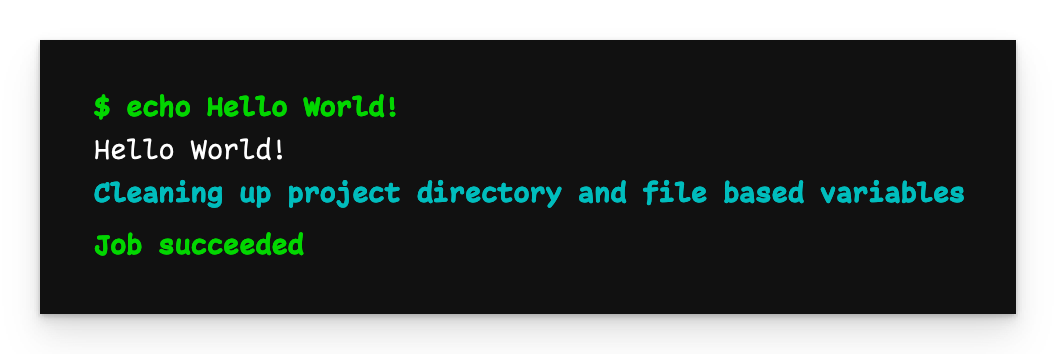 Using dynamic pipelines in GitLab 3 Pipeline output printing “Hello World!”